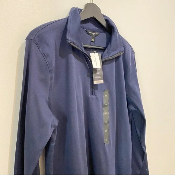 Banana Republic NWT Preppy 1/4 Zip Navy Performance Long Sleeve Shirt Size S - Picture 4 of 13